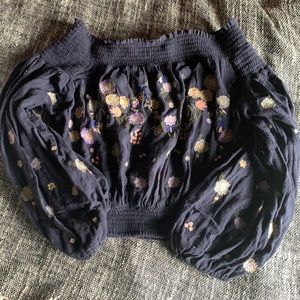 Free people fully embroidered crop top